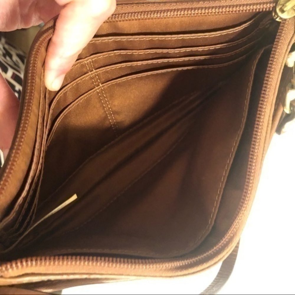 Coach brown embossed wristlet clutch bag - Picture 4 of 9